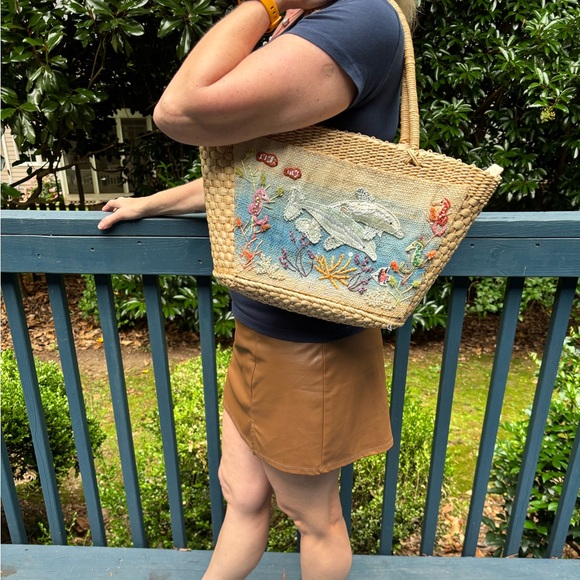 Vintage Cappelli Straworld New York Dolphin Tote bag - Picture 10 of 10